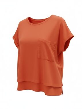 Women's Relaxed Pocket Tee - Orange Large
